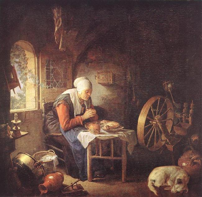 DOU, Gerrit The Prayer of the Spinner s oil painting image